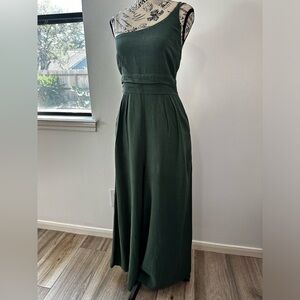 Chic Forest Green Fit & Flare Jumpsuit Sz. Small